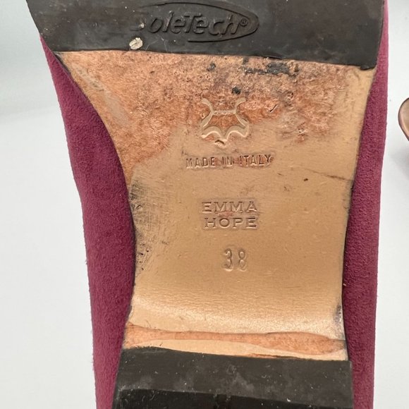 Emma Hope Burgundy Suede Slippers size 38 - Picture 8 of 9